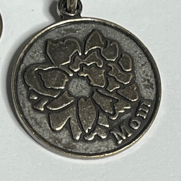 "Mom" Alex and Ani 2015 Flower Charm Adjustable Bangle Bracelet Silver Tone - Picture 2 of 11